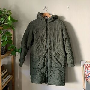 LOVE TREE // Quilted Puffer Jacket in Forest Green